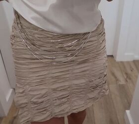 improve an old skirt with a sparkly rhinestone chain belt, How to make a rhinestone chain belt skirt