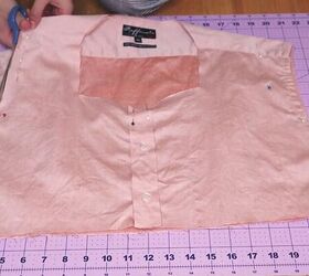 how to make a top from a men s shirt diy vintage blouse tutorial, Pinning and sewing the sides