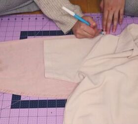 how to make a top from a men s shirt diy vintage blouse tutorial, Tracing the sleeves