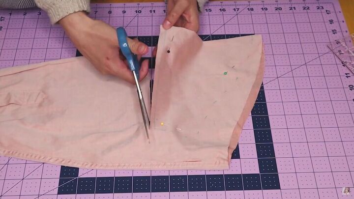 how to make a top from a men s shirt diy vintage blouse tutorial, Cutting the sleeves