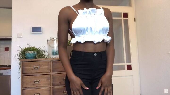 make this 85 sexy ruched crop top for only 3, Slinky ruched crop top