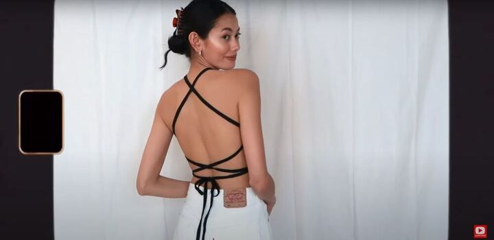 how to make a diy backless halter top for hot summer nights, Black backless top