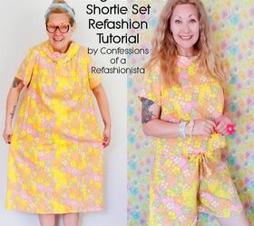 Vintage Dress to Shortie Set Refashion Tutorial | Upstyle