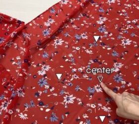 how to sew a floaty chiffon top perfect for hot weather, Creating five points on the chiffon fabric