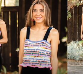 this astonishing diy crochet dress was actually made from old blankets, DIY crochet crop top