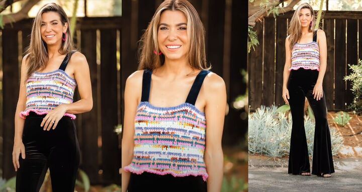 this astonishing diy crochet dress was actually made from old blankets, DIY crochet crop top