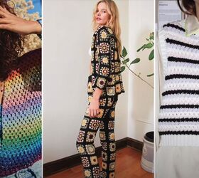 this astonishing diy crochet dress was actually made from old blankets, This isn t your grandmother s crochet