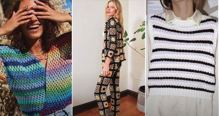 this astonishing diy crochet dress was actually made from old blankets, This isn t your grandmother s crochet
