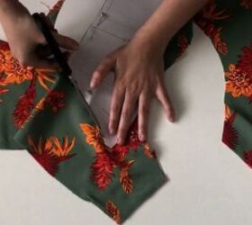 how to make a two piece set from a dress fun thrift flip tutorial, Cutting out fabric pieces