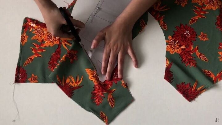 how to make a two piece set from a dress fun thrift flip tutorial, Cutting out fabric pieces