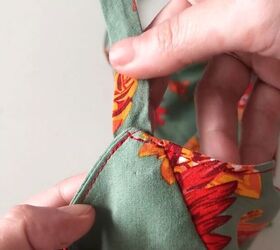 how to make a two piece set from a dress fun thrift flip tutorial, Attaching the straps to the bodice