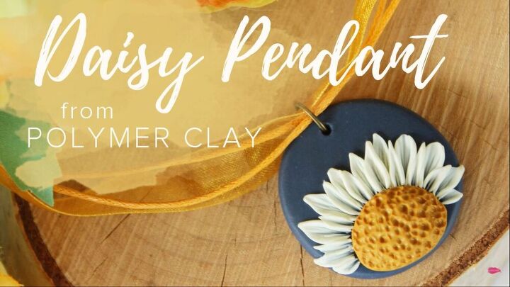 how to make polymer clay pendants adorable daisy pendant tutorial, DIY daisy pendant necklace