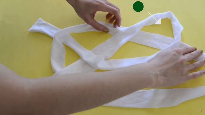how to make a headband 3 cool ways to make a fabric headband, Knotting the fabric pieces together