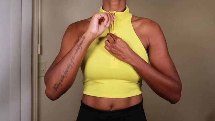 how to easily make a diy gym tank top out of old workout clothes, DIY gym tank top