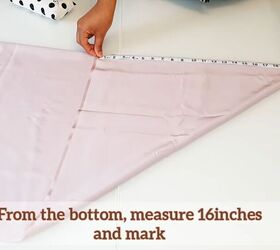 how to sew a maxi dress this elegant eid dress is great for beginners, Measuring 16 inches from the corner