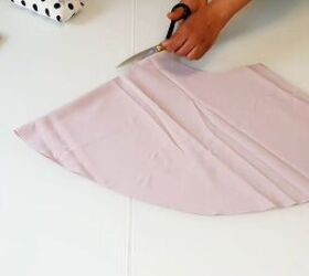 how to sew a maxi dress this elegant eid dress is great for beginners, Cutting the folded edge of the sleeve pieces