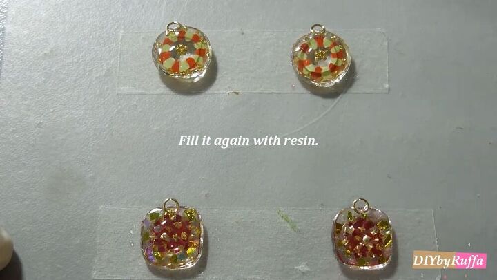 have you tried making resin earrings check out this diy tutorial, Adding on more resin layer
