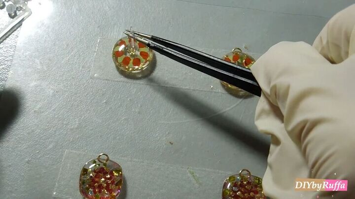 have you tried making resin earrings check out this diy tutorial, Attaching stud fixings to resin earrings