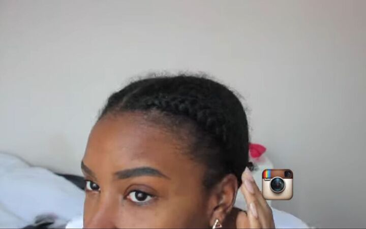 how to make an afro look full voluminous perfect afro tutorial, Stretching hair in cornrows