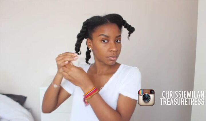 how to make an afro look full voluminous perfect afro tutorial, Twisting hair into sections