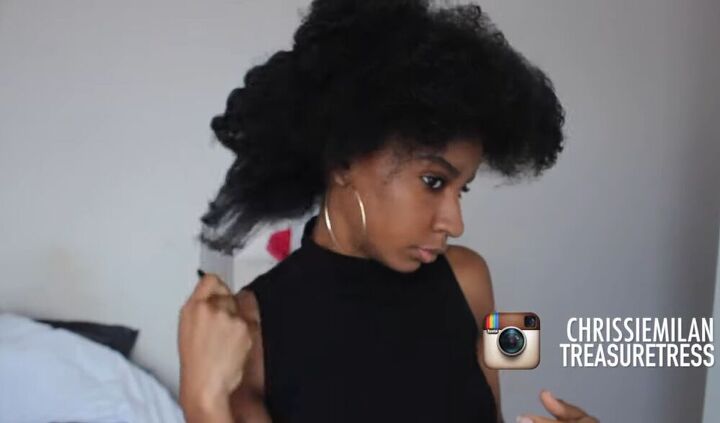 how to make an afro look full voluminous perfect afro tutorial, Combing hair with an afro comb at the roots