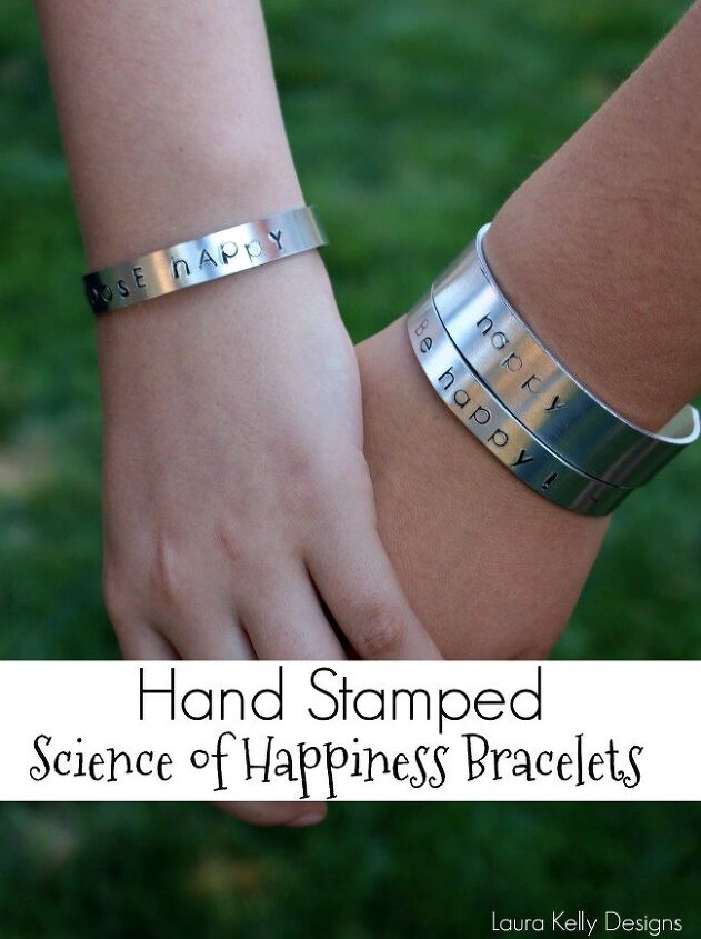 hand stamped bracelets for happiness