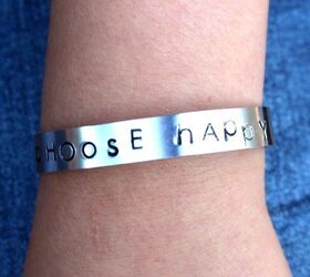 Hand Stamped Bracelets for Happiness