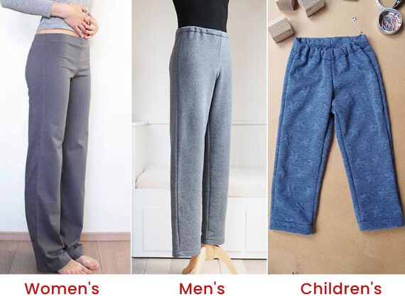 how to sew simple sweatpants women s children s men s sewing fo, PATTERN SIMPLE SWEATPANTS CHILDREN S WOMEN S MEN S SEWING INSTRUCTIONS