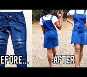How to Easily Make a Dungaree Dress From Old Jeans