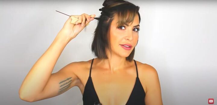 how to use tape in extensions on short hair for instant natural volume, Finding a section for the best placement