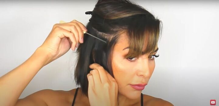 how to use tape in extensions on short hair for instant natural volume, Tape in extension placement for short hair