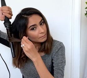 5 cute curly long bob hairstyles that are super easy to do, Curling hair with a curling wand
