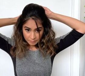 5 cute curly long bob hairstyles that are super easy to do, Pinning the hair in place