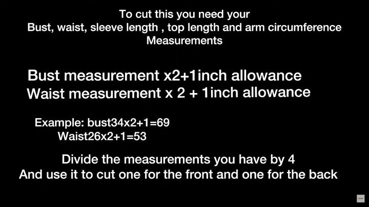 how to sew a shirred top simple step by step tutorial, Measurements needed for the shirred top
