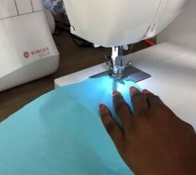 how to sew a shirred top simple step by step tutorial, Finishing the fabric