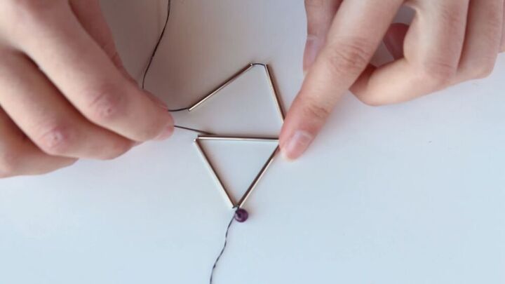 this diy geometric necklace is cool simple so easy to make, Creating the geometric necklace pattern
