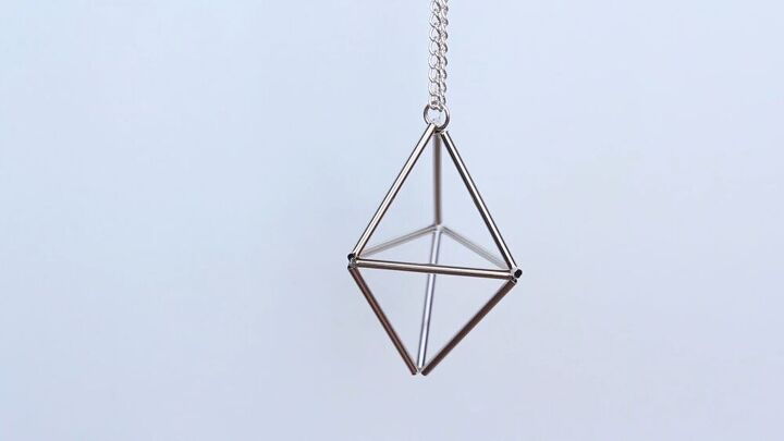 this diy geometric necklace is cool simple so easy to make, DIY geometric necklace