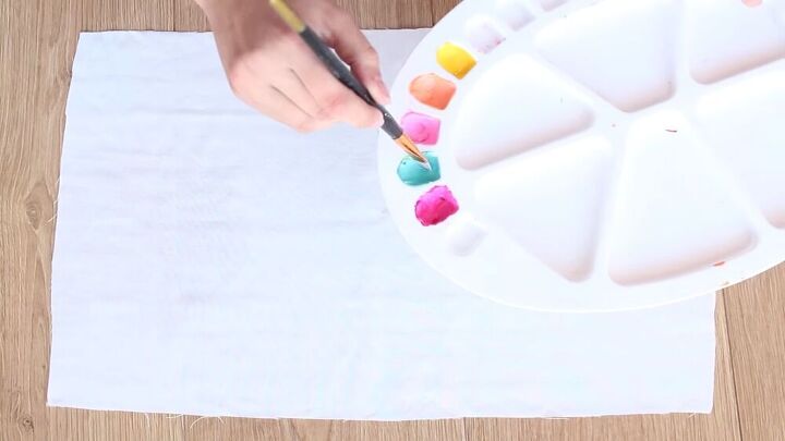 want to make your own turban headband try this quick easy tutorial, Painting the fabric with acrylic paint