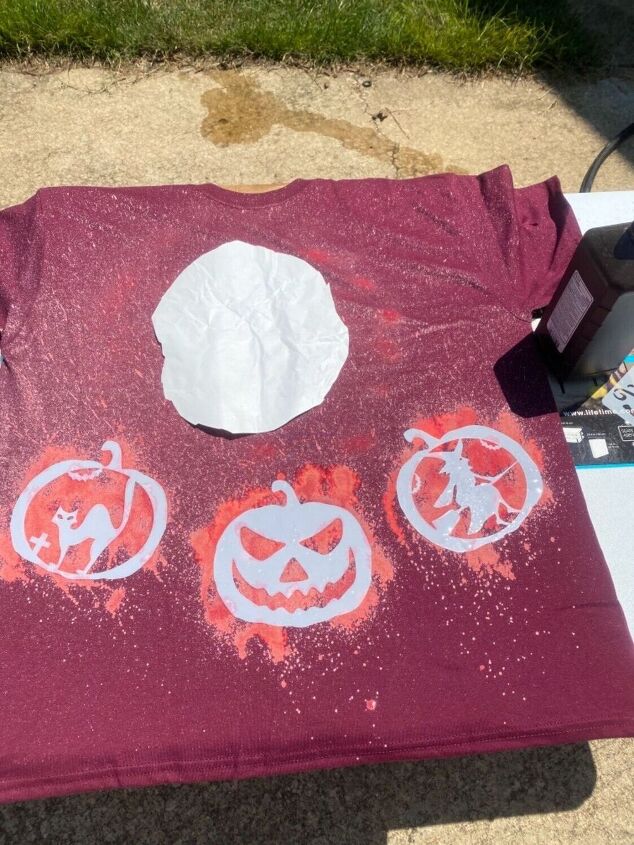 how to bleach stencil a halloween t shirt