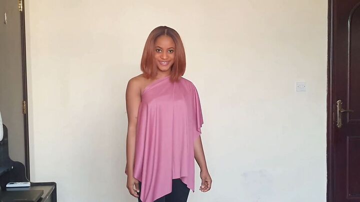 the easiest diy top ever no sew multi way top takes 5mins to make, DIY one shoulder top