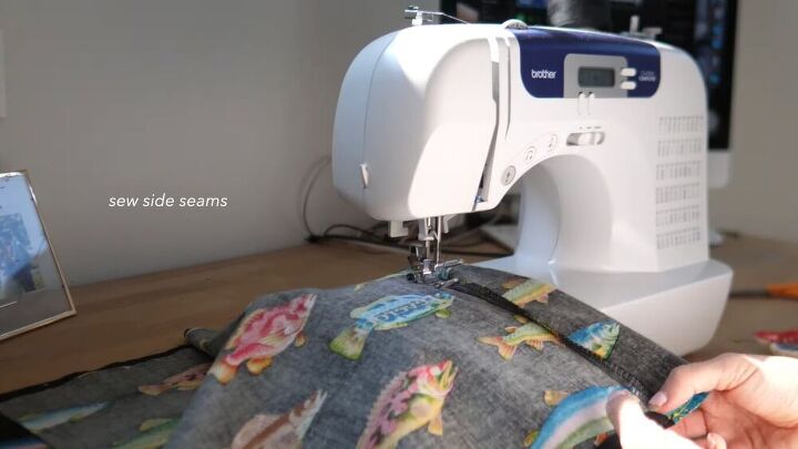 3 easy tutorials on upcycling clothes how to make diy keepsakes, Sewing the side seams of the DIY shirt
