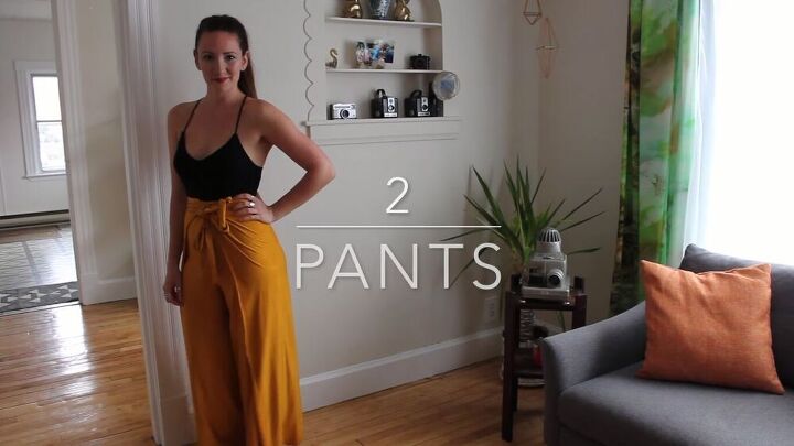 1 garment 5 different ways diy multiway dress pants skirt romper, DIY wrap pants