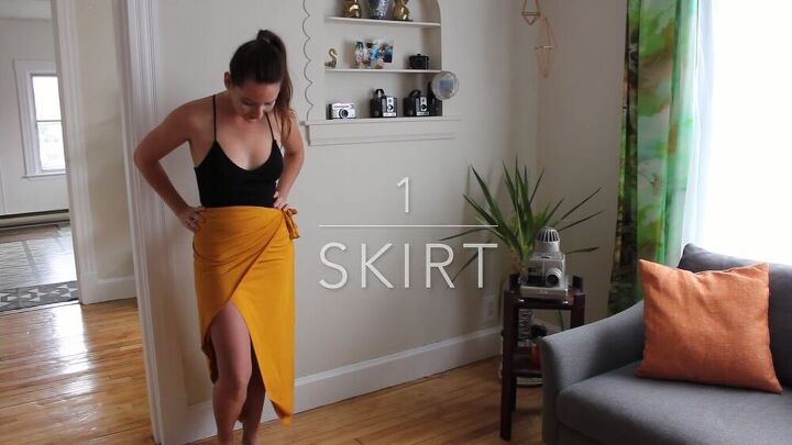1 garment 5 different ways diy multiway dress pants skirt romper, DIY wrap skirt
