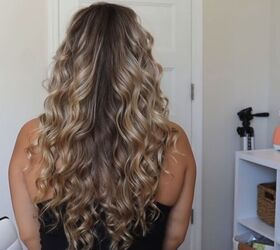 how to create perfect overnight heatless curls with the wrap method, Overnight heatless curls from the back