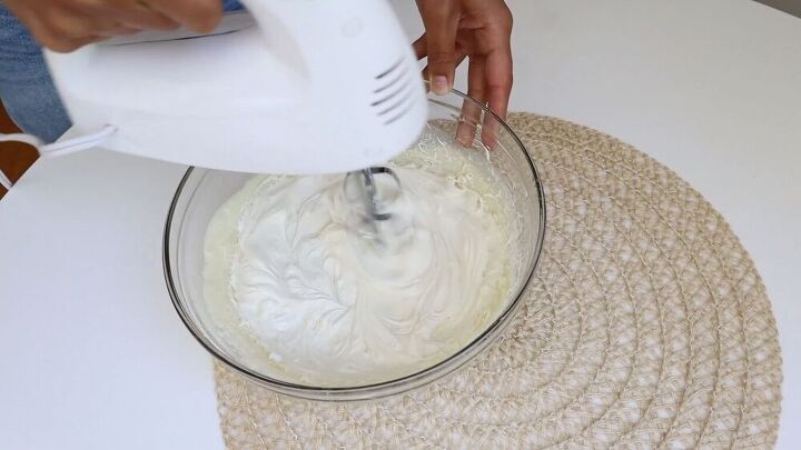 got dry skin try this easy diy shea coconut oil body butter recipe, Whipping the body butter with an electric whisk
