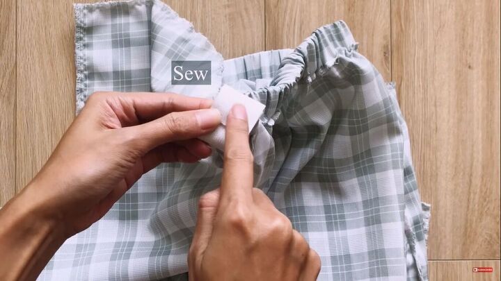 half skirt half pants how to easily sew cute skirt pants, Sewing the ends of the elastic together