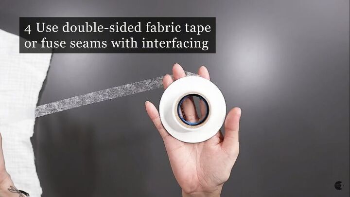 everything you need to know about sewing double gauze fabric, Using double sided fabric tape