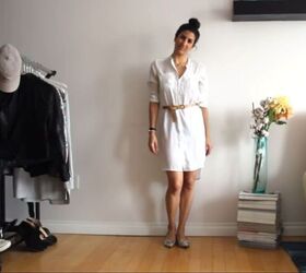 how to style a shirt dress 24 different ways, Shirt dress with a belted waist