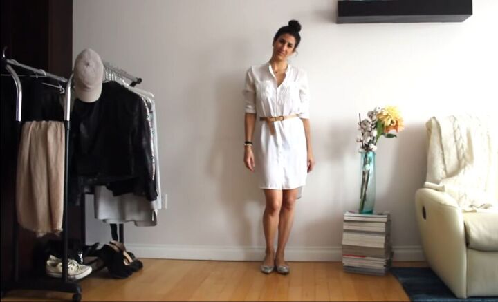 how to style a shirt dress 24 different ways, Shirt dress with a belted waist
