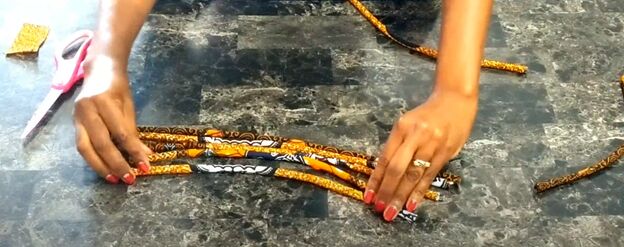 how to make an african fabric rope necklace quick simple tutorial, Creating different lengths of fabric rope